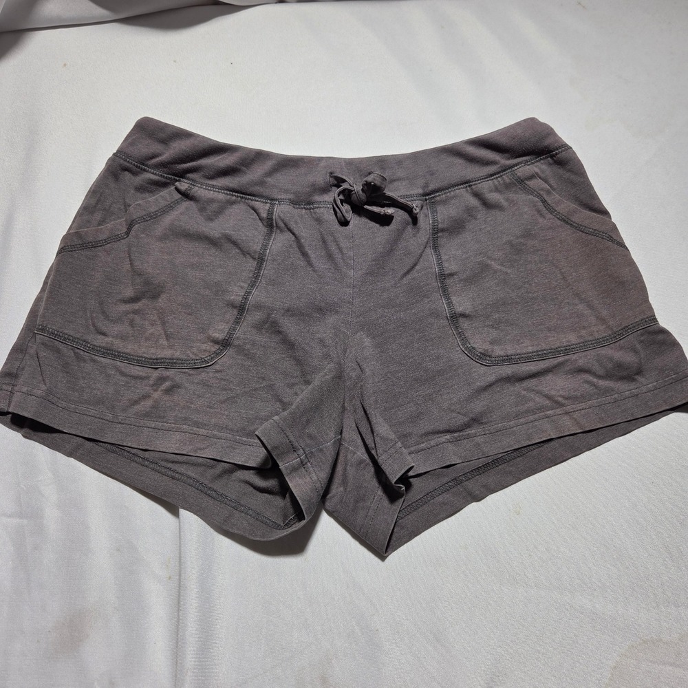 Just Be Womens Lounge Shorts Charcoal Gray Knit Pajama Sleep Pockets Size Medium